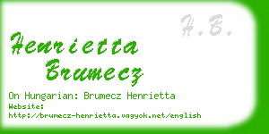 henrietta brumecz business card